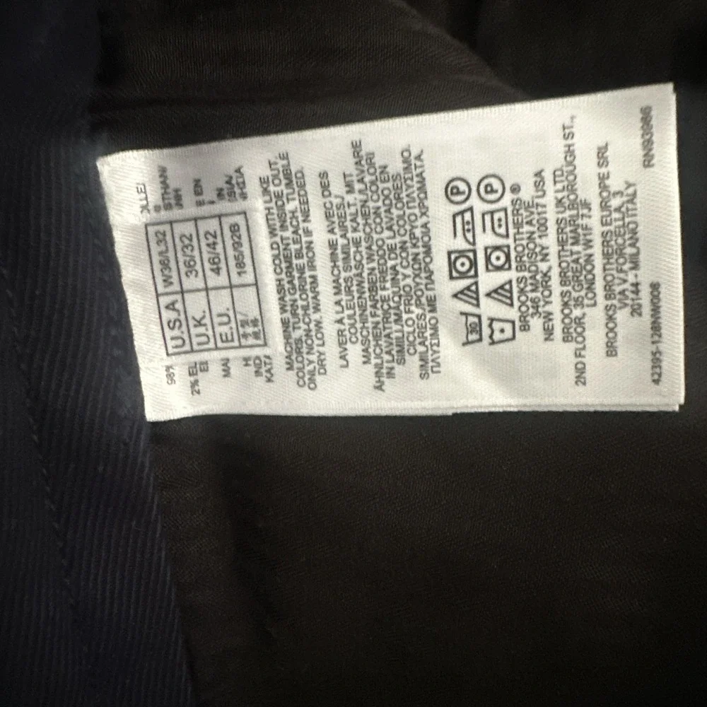 Brooks Brothers Bear And Tree Embroidered Cotton Twill Trousers Sz 36x32